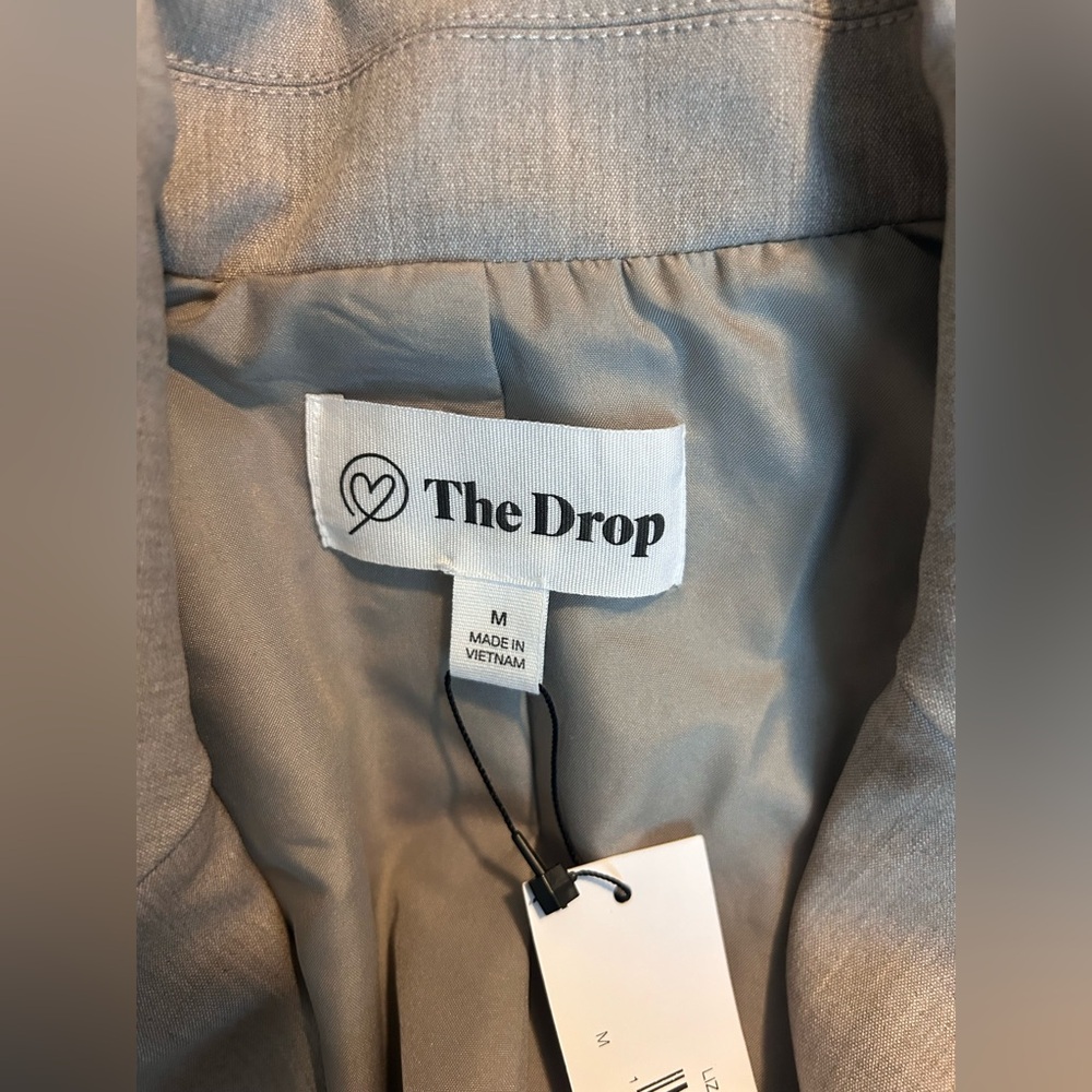 NWT The Drop Liza Relaxed Double Breasted Blazer, Heather Cream, Size M Office - Picture 4 of 10